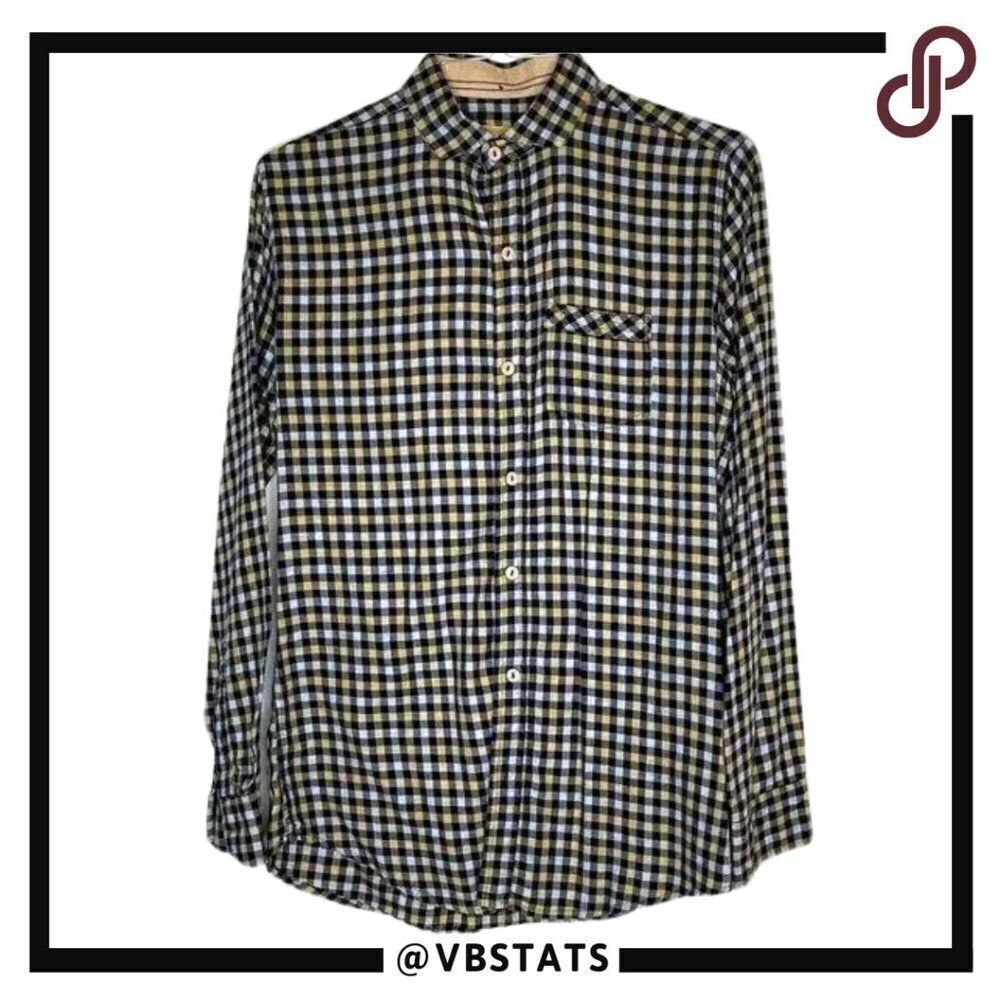 Large Scotch & Soda Black-Gold Plaid LS Shirt